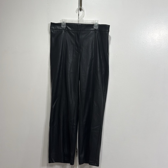 7 For All Mankind Black Vegan Leather Trousers Size Medium - Picture 3 of 5